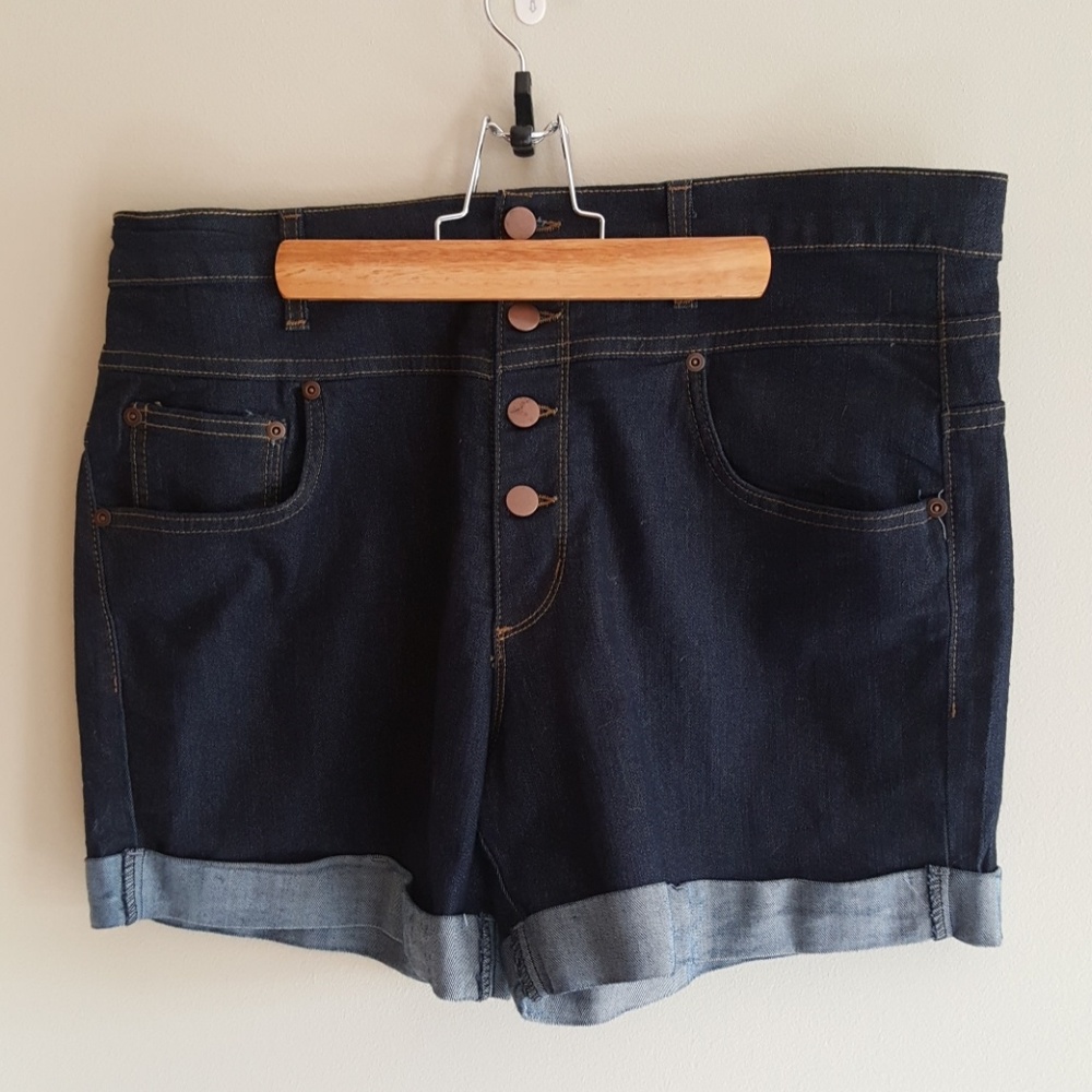 Blue high waisted shorts